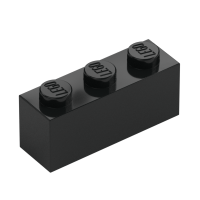 LEGO Stein 1x3, Black | Black | schwarz