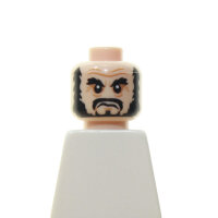 LEGO Kopf, männlich, schwarzer Bart, grimmig