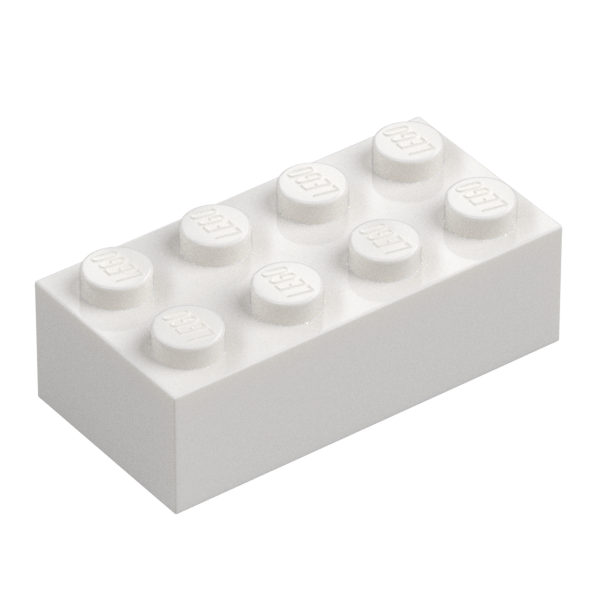 LEGO Stein 2x4, White | White | weiß