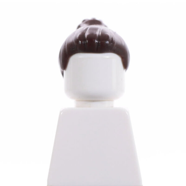 Haare, weiblich, Pferdeschwanz, lang mit Haarband, dunkelbraun