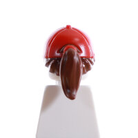 Haare, hellbraun, Pferdeschwanz mit Cap, rot