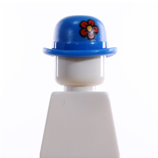 LEGO Hut, Bowler, blau mit Blume