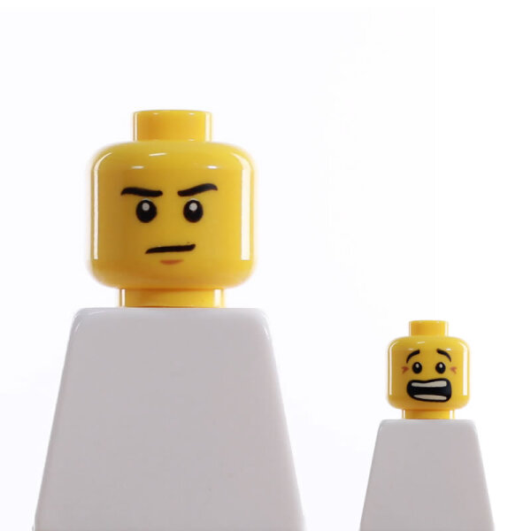 LEGO Kopf, gelb, männl., zweiseitig, panisch