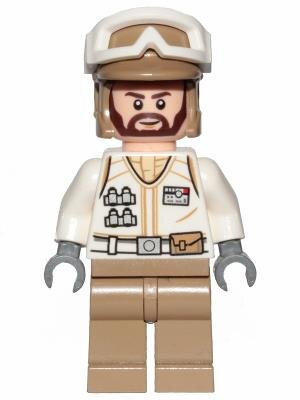 LEGO Star Wars Minifigur - Hoth Rebel Trooper, weiße Uniform, brauner Bart (2019)