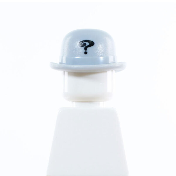 LEGO Hut, Bowler, grau mit Fragezeichen