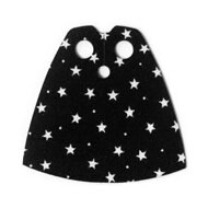 Custom Standard-Umhang mit Sternen für Minifigur, schwarz