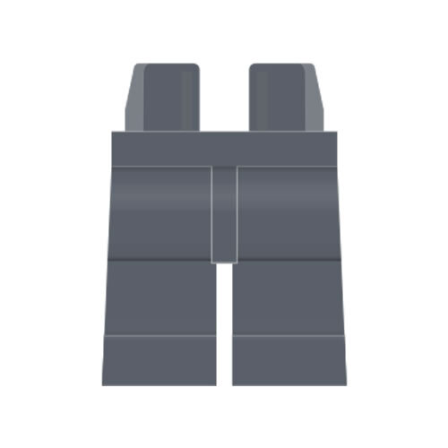 LEGO Beine plain, metallic silber