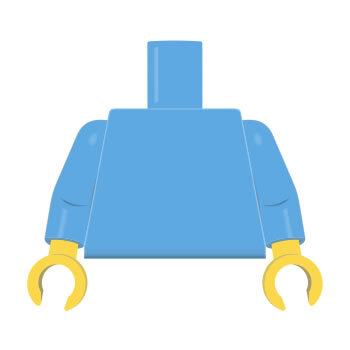 Torso & Arme plain hellblau, gelbe Hände