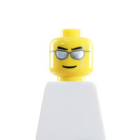LEGO Kopf, gelb, silberne Brille