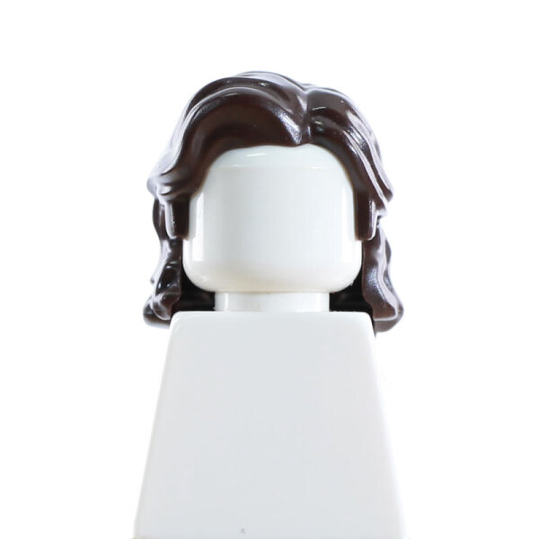 Haare, lang, wellig, dunkelbraun